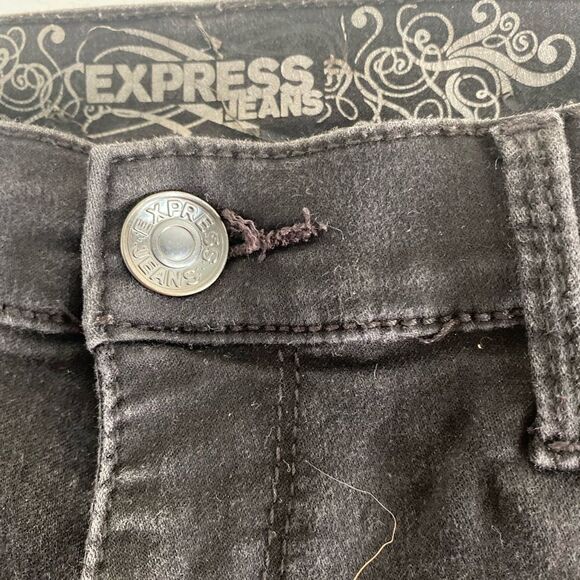 Express Stella cropped black jean leggings size 8 - Picture 6 of 11